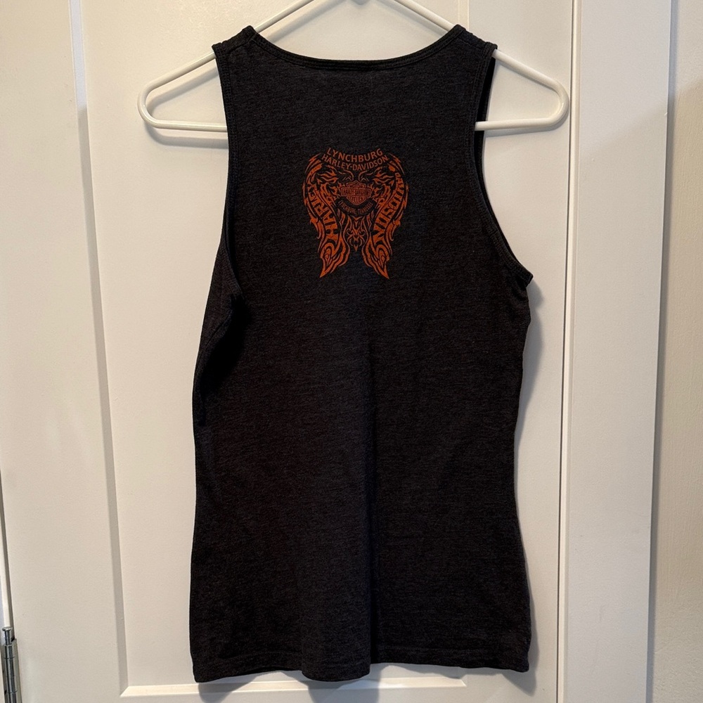 Harley-Davidson Women's Black and Orange Graphic Tank - Picture 3 of 5